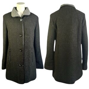 NICCOLINI BLACK WOOL TRENCH COAR WOMAN SIZE 8